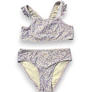 H&M girl's floral lilac ruffle 2 piece bikini swimwear sz‎ 5T